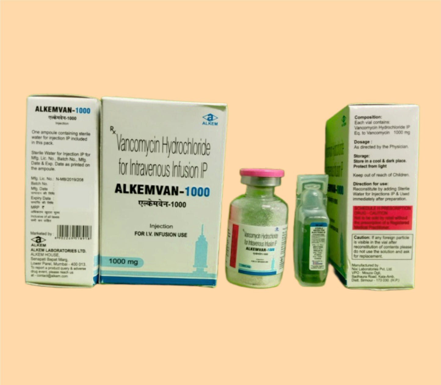 ALKEMVAN-1000 INJECTION (VIAL) (VIAL  Vancomycin Hydrochloride 1000 mg by Alkem