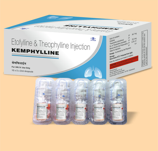KEMPHYLLINE INJECTION (2ML) (2ml  Etophylline 84.7 mg + Theophylline 25.3 mg by Alkem
