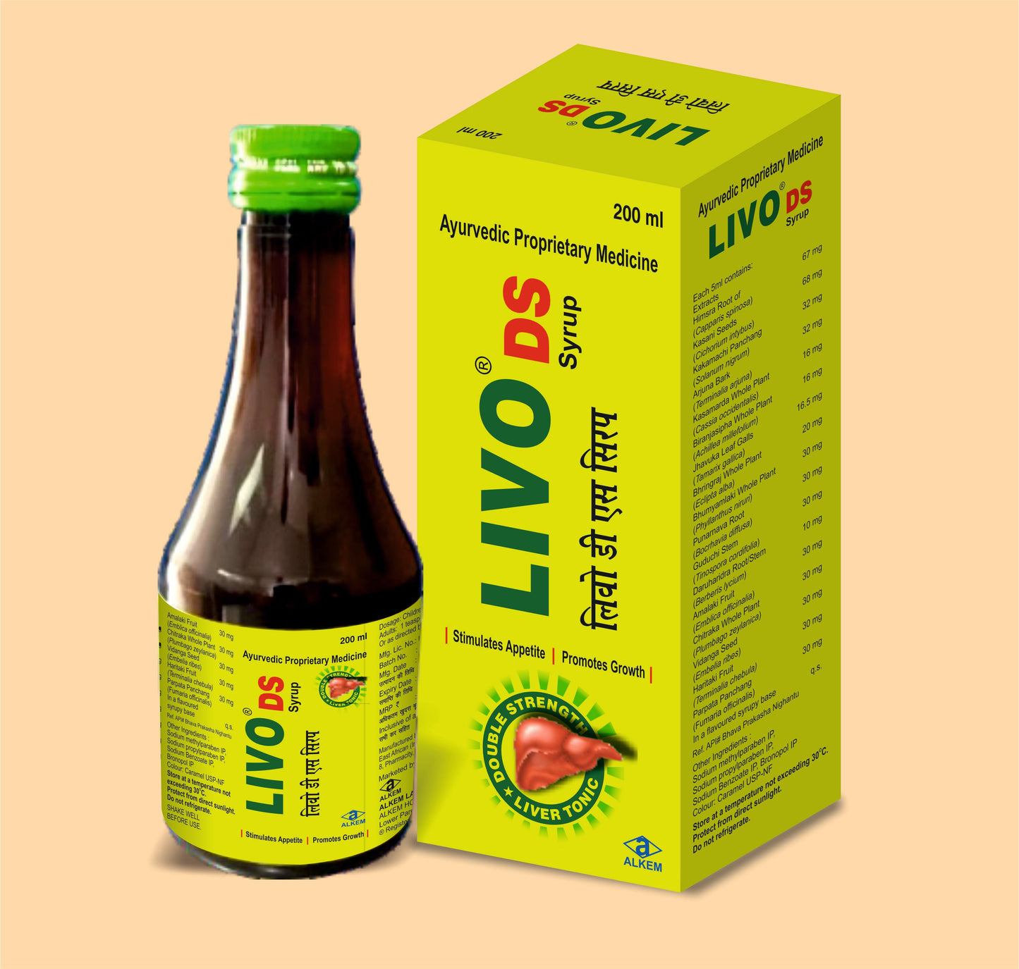 LIVO-DS SYRUP 200ML (200 ML  Ayurvedic Liver Tonic by Alkem