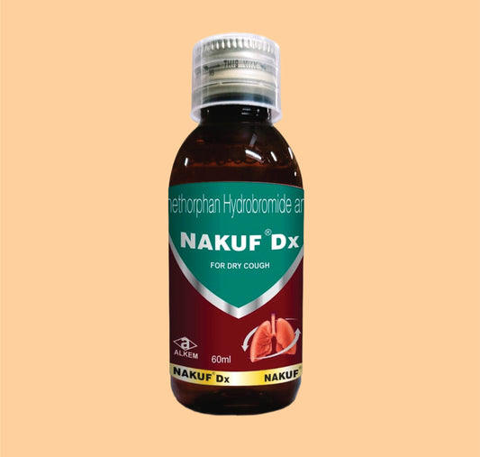 NAKUF DX (100ML) (100 ml  Chlorpheniramine Maleate 2 mg + Dextromethorphan Hydrobromide 15 mg + Phenylephrine Hydrochloride 5 mg by Alkem
