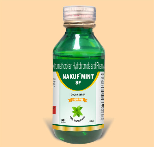 NAKUF MINT (100ML) (100ml  Dextromethorphan Hydrobromide 5 mg + Phenylephrine Hydrochloride 2.5 mg + Cetirizine Hydrochloride 2.5 mg by Alkem