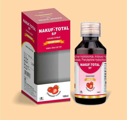 NAKUF TOTAL (100ML) (100ml  Dextromethorphan Hydrobromide 10 mg + Ambroxol Hydrochloride 15 mg + Chlorpheniramine Maleate 2 mg + Phenylephrine Hydrochloride 5 mg + Menthol 1.5 mg by Alkem
