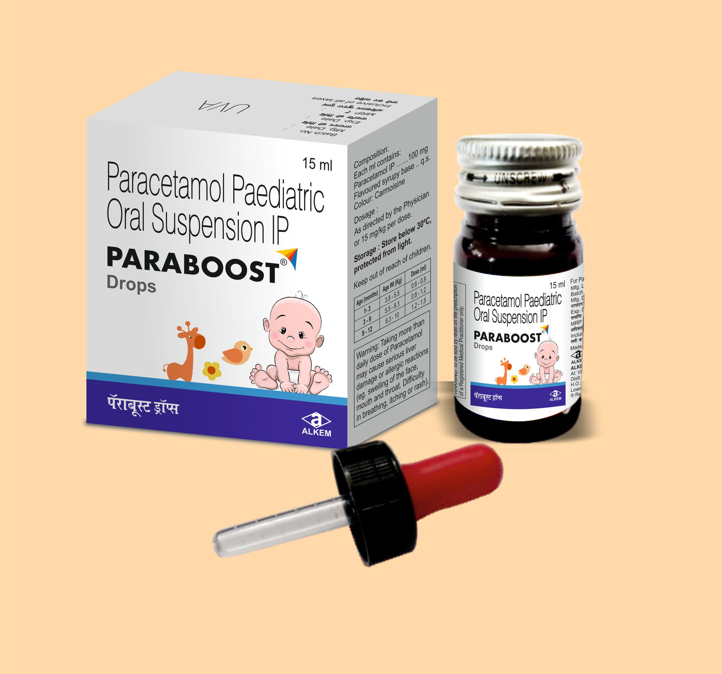 PARABOOST DROPS (15 ML) (15 ML  Paracetamol 100 mg by Alkem