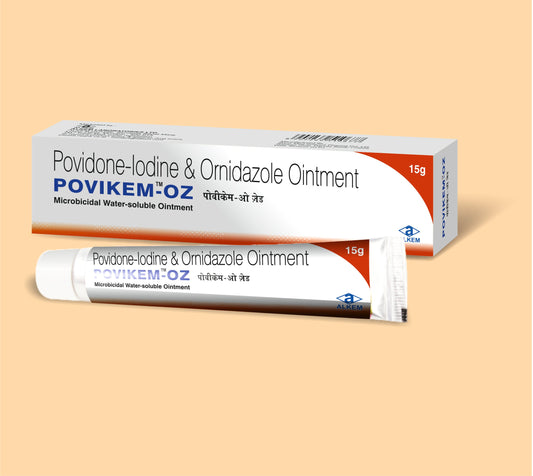 POVIKEM-OZ (15G) (15Gm  Povidone Iodine + Ornidazole by Alkem