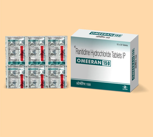 OMEERAN 150 TABLETS (30'S) (30's  Ranitidine 150 mg by Alkem