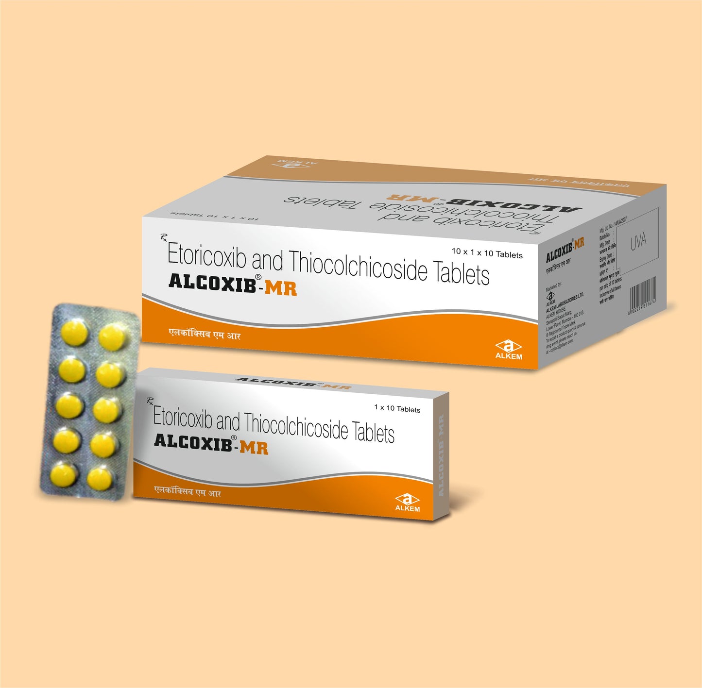 ALCOXIB-MR (10'S) (10's  Etoricoxib 60 mg + Thiocolchicoside 4 mg by Alkem