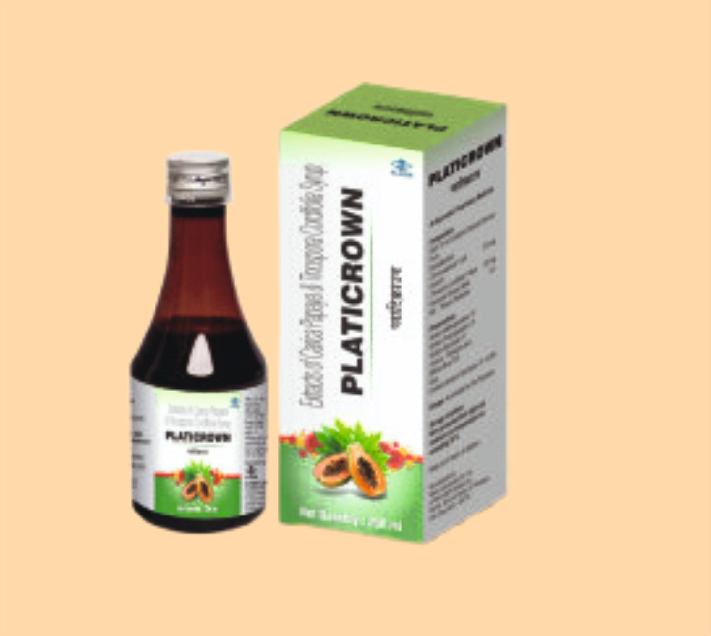 PLATICROWN SYRUP (200 ml  Erandakarkati (Carica Papaya) leaf 375 mg + Guduchi (Tinospora Cordifolia) Stem 125 mg by Alkem