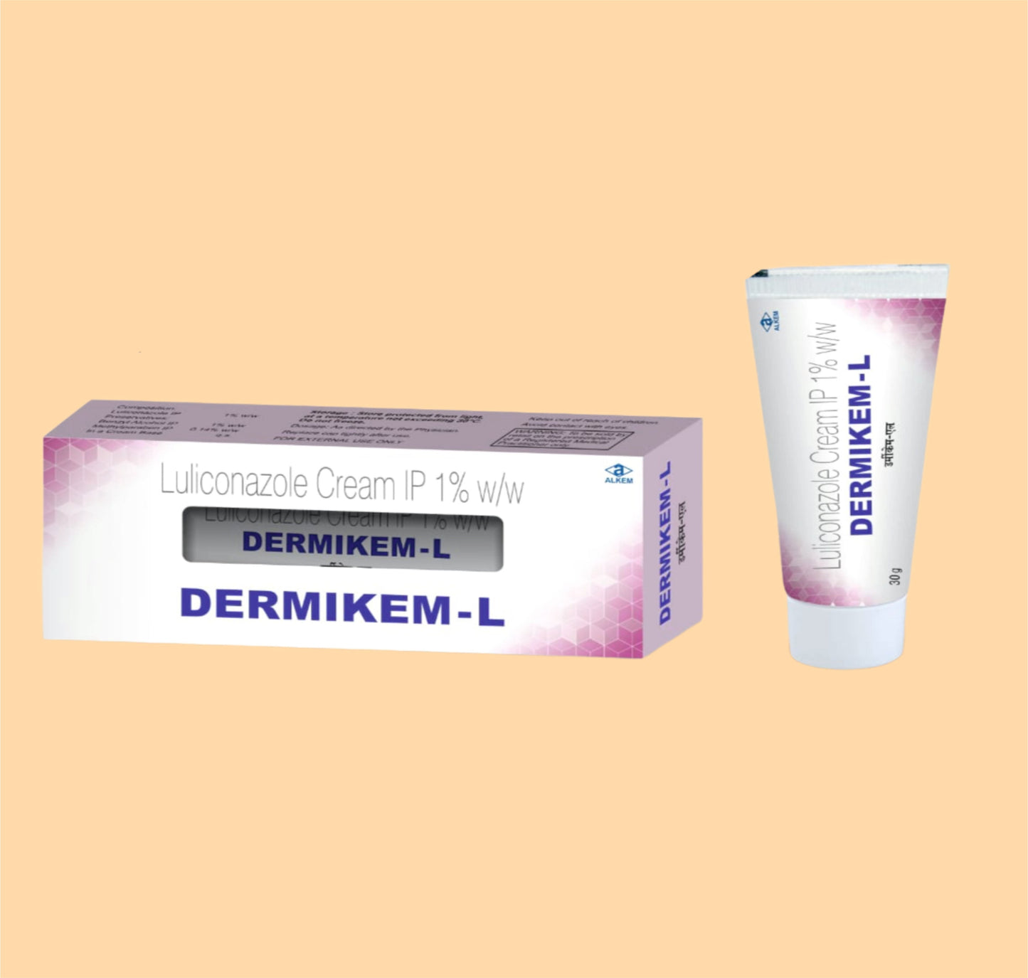 DERMIKEM-L CREAM 30G (30 Gm  Luliconazole 1% w/w + Benzyl Alcohol 1% w/w + Methylparaben 0.14% w/w by Alkem