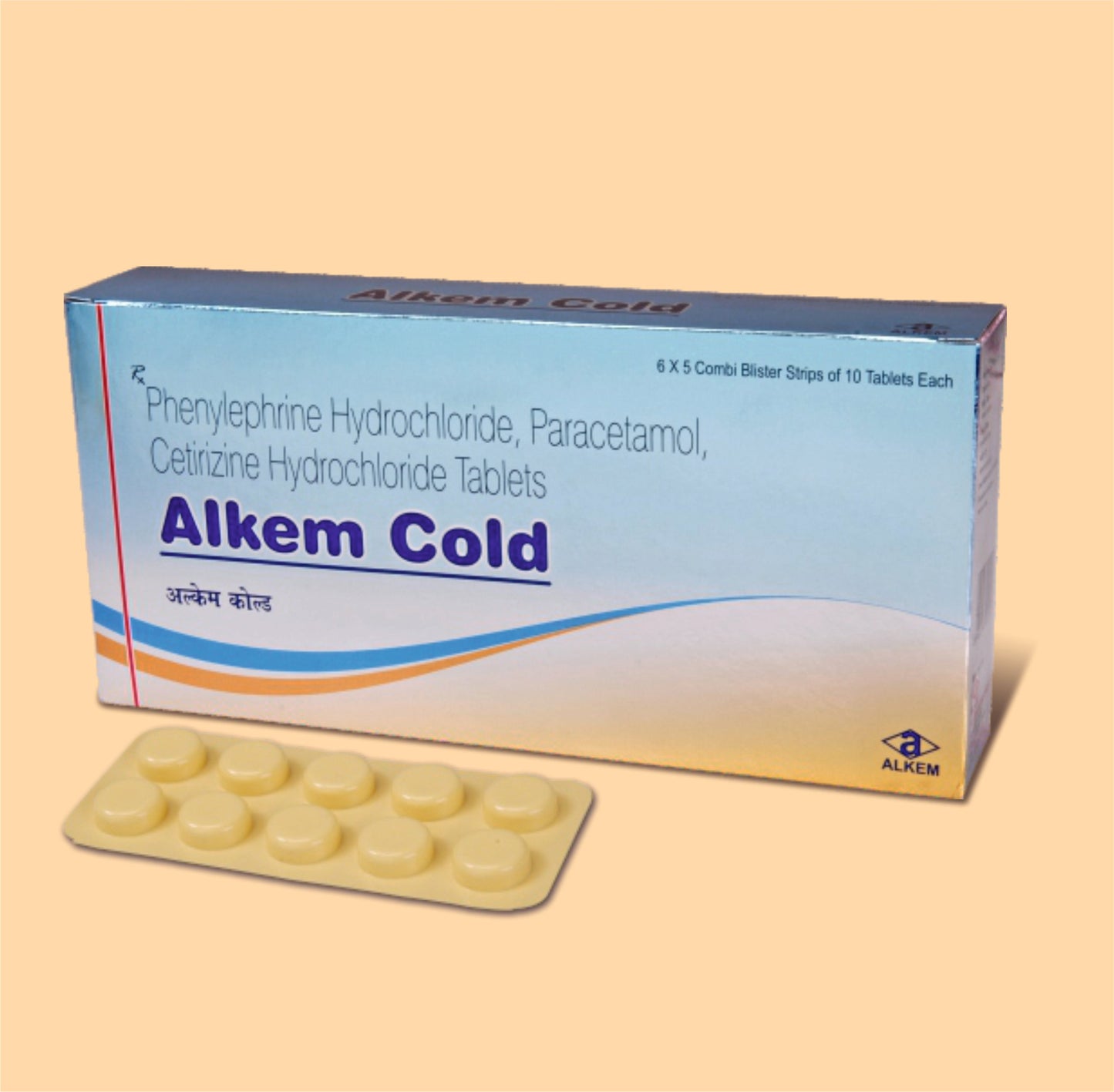ALKEM COLD ACTIVE TAB (10s  Paracetamol 500 mg + Phenylephrine Hydrochloride 5 mg + Diphenhydramine Hydrochloride 25 mg + Caffeine 30 mg by Alkem