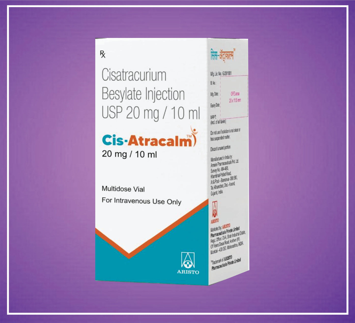 CISATRACALM 20 (Sisatrakuryum bezilat) Aristo tarafından