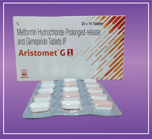 Aristomet G1 Tab (10x15) Glimepride 1mg + Metformin 500mg PR by Aristo