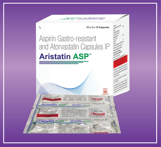 Aristatin ASP 10/75 Cap (10x2x15) Atorvastatin 10mg + Aspirin 75mg by Aristo
