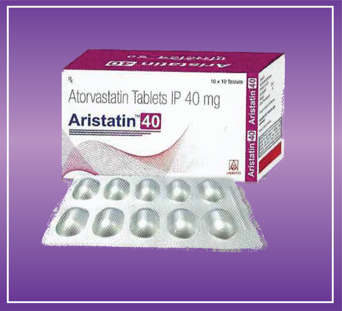 Aristatin 40 Tab (10x10) Atorvastatin 40mg by Aristo