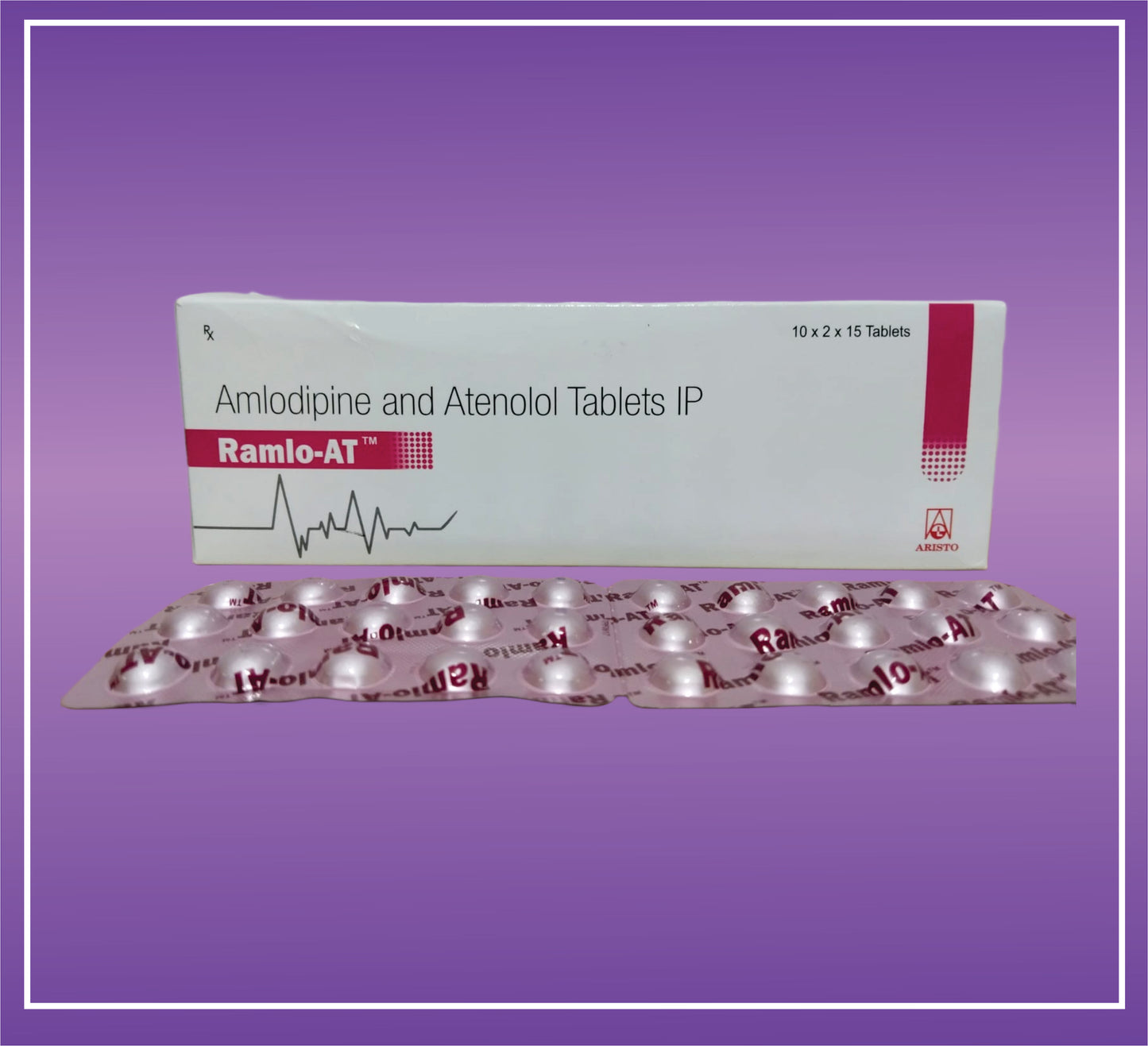 Ramlo AT Tab (10x2x15) Amlodipine 5mg + Atenolol 50mg by Aristo