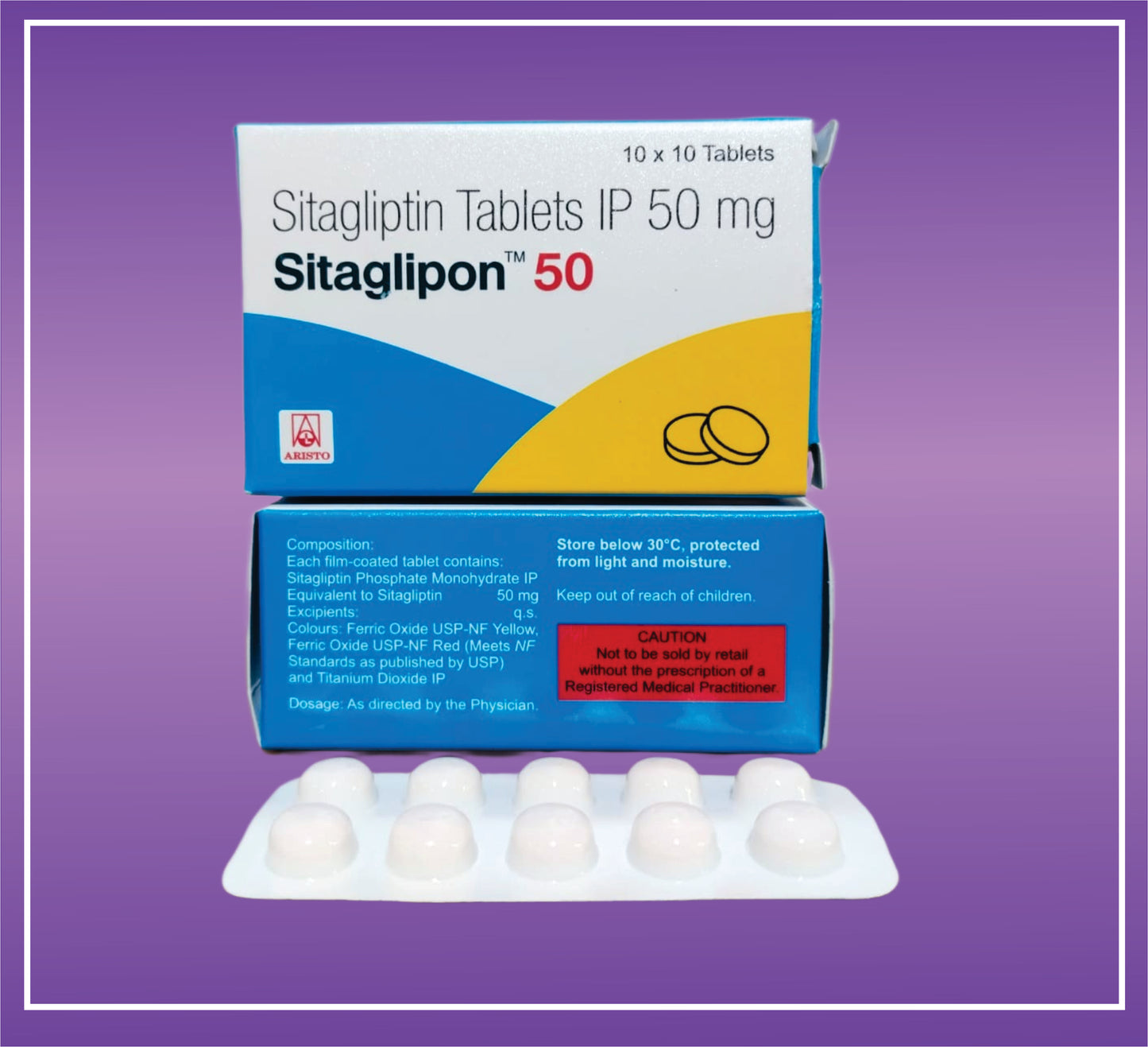Sitaglipon 50 Tab (10x10) Sitagliptin 50mg by Aristo