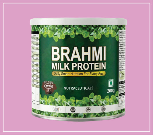 BRAHMI MILK PROTEIN (CHOCOLATE) 200 g (Protein with Herbal Extract Blend, Vitamins & Minerals) by Bionova