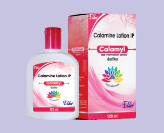 CALAMYL LOTION 120ML ( Calamine 15%,Zinc Oxide 5%,Bantonite 3%,Glycerine 5% ) by Elder