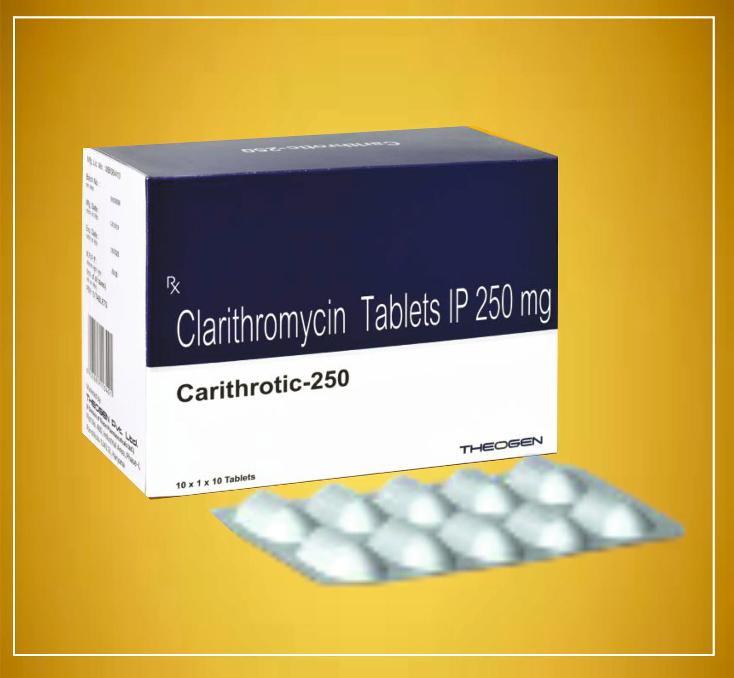 CARITHROTIC-250 10'S (Klaritromisin (250Mg)) Theon Tarafından