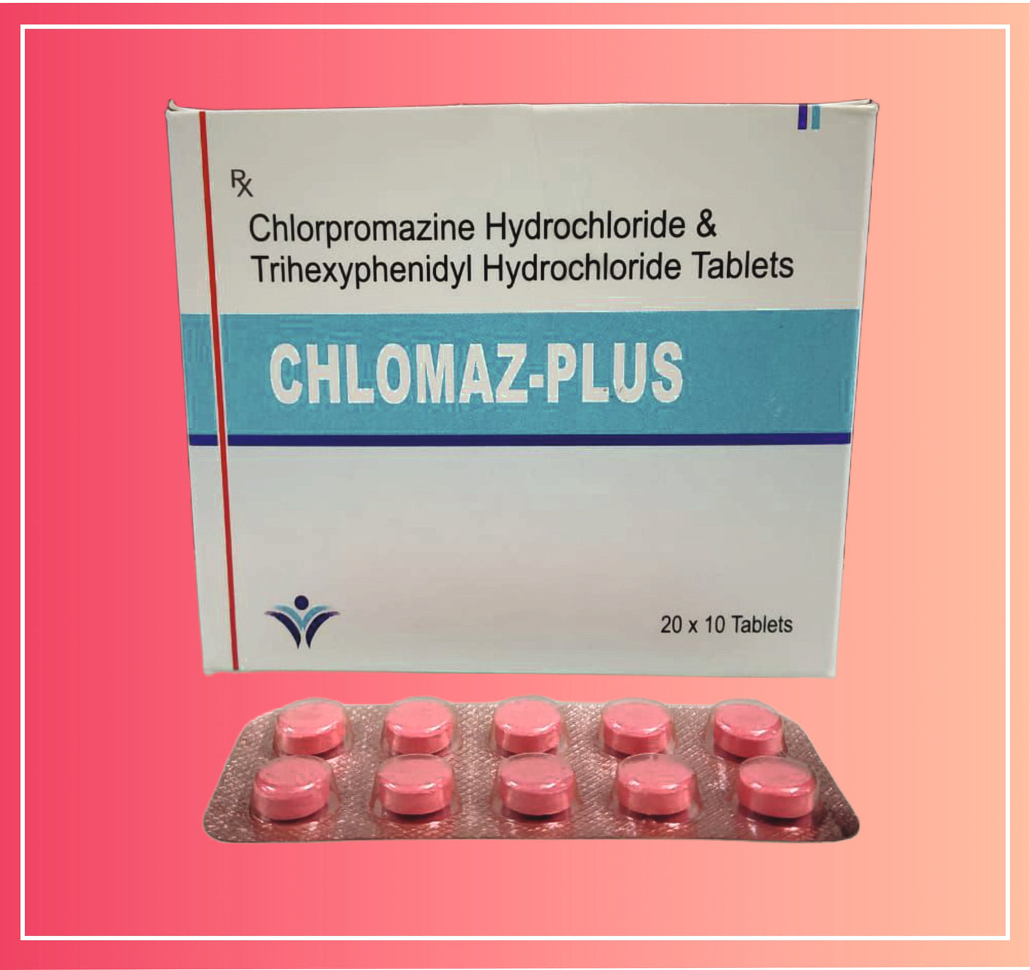 Klorpromazin HCl 100, Triheksifenidil HCl 2, Dellwich üretimi, 20x10 Tabletlik 2 kutu
