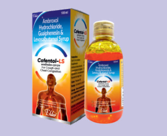 COFENTOL LS SYP 100ML ( Levosulbutamol 15mg, Ambroxol HCl 15mg, Guaifenesin, PNE 5mg, CPM 2mg, Mentol IP 1mg ) by Elder
