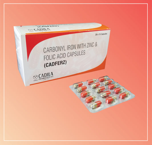 CADFERZ (20x15 C) Karbonil Demir 50 mg + Çinko Sülfat Monohidrat 61,8 mg + Folik Asit 0,5 mg