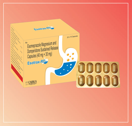 ESOTRAX RD CAP 20X10 C (20X10 C) Esomeprazole 40 mg + Domperidone 30 mg