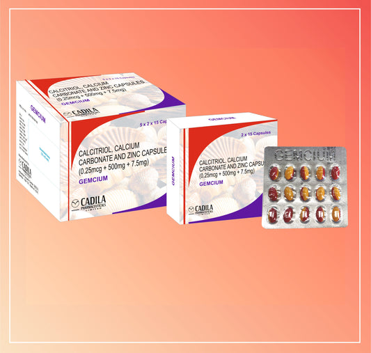 GEMCIUM (10X15 C) (10X15 C) Kalsitriol 0.25 mcg + Elementel Kalsiyum 500 mg + Çinko 7.5 mg
