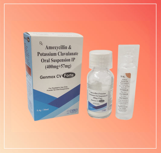 GENMOX CV FORTE ENJ. İÇİN TOZ SÜSPANSİYON WFI İLE (30 ml) Amoksisilin 400 mg + Klavulanik Asit 57 mg