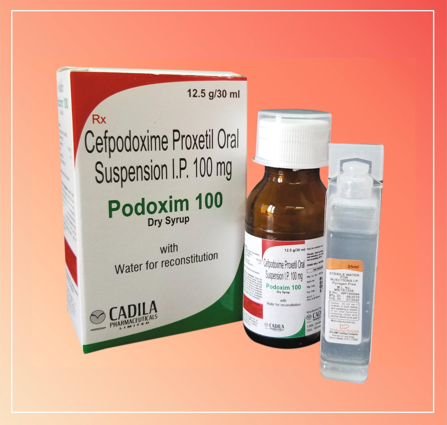 PODOXIM 100MG DRY SYRUP (30 ml ) Cefpodoxime 100 mg/5 ml (with Water For Reconstitution)