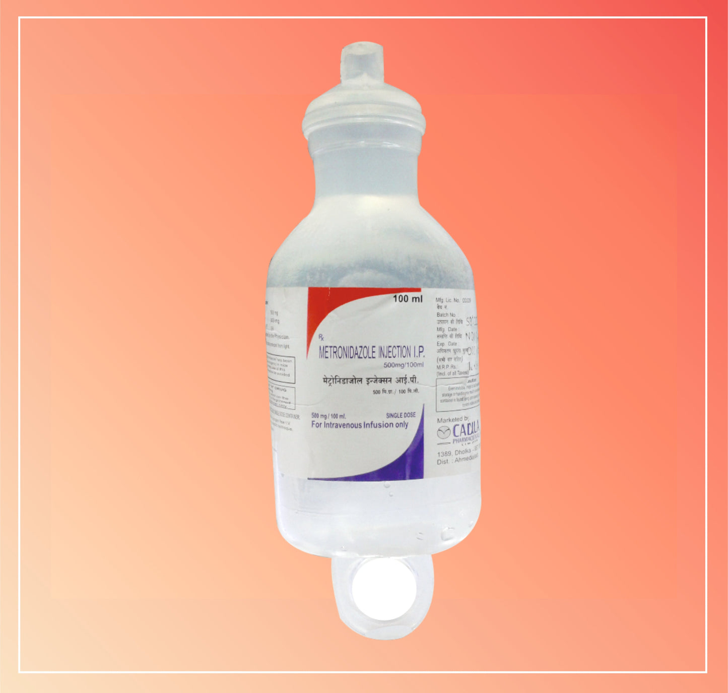 METRONIDAZOLE IV INJ (100 ML) Metronidazole 500mg