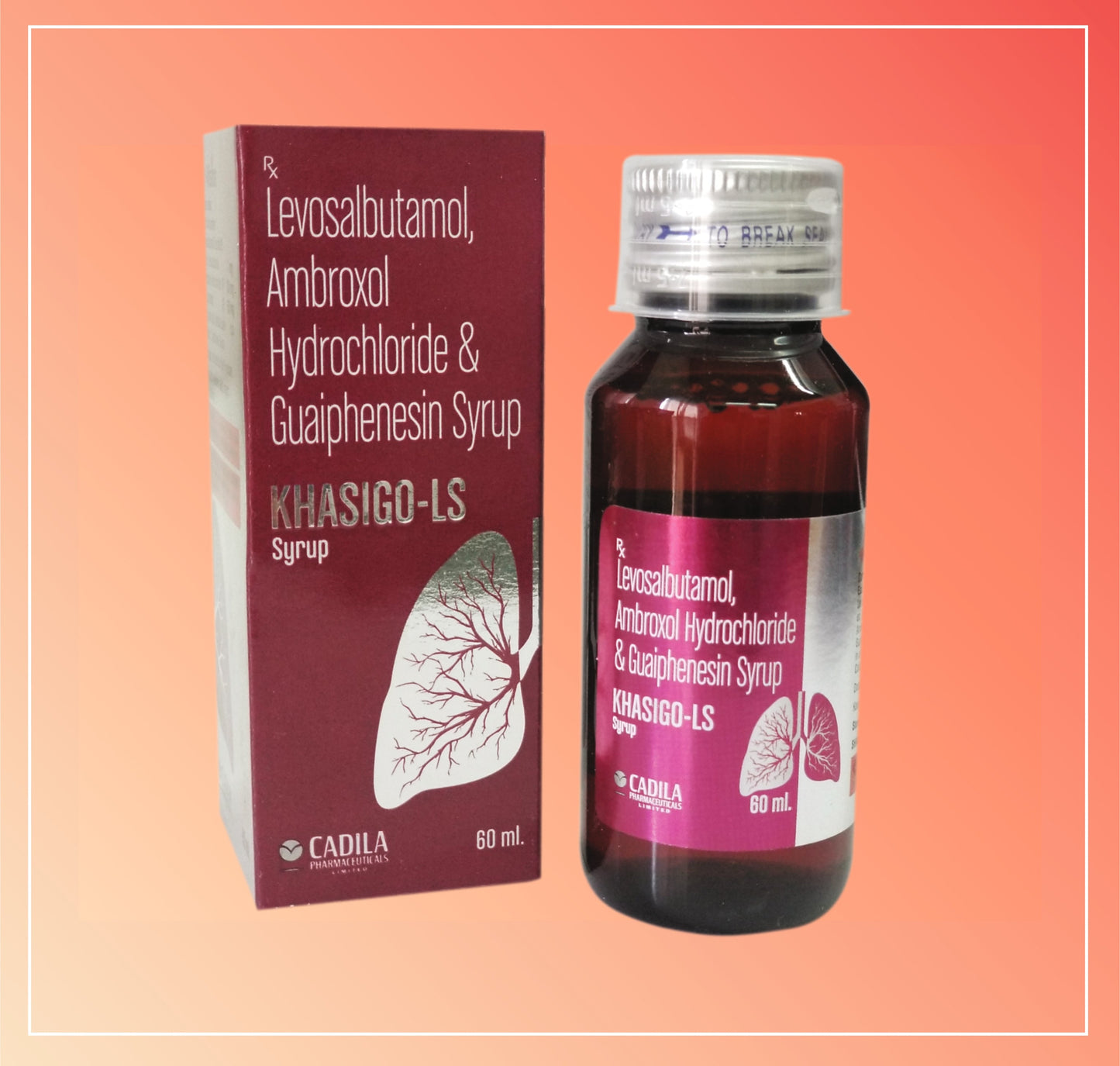 KHASIGO LS  60 ML (1X60  ML) Ambroxol Hydrochloride 30 mg + Guaiphenesin 50 mg + Levosalbutamol 1 mg