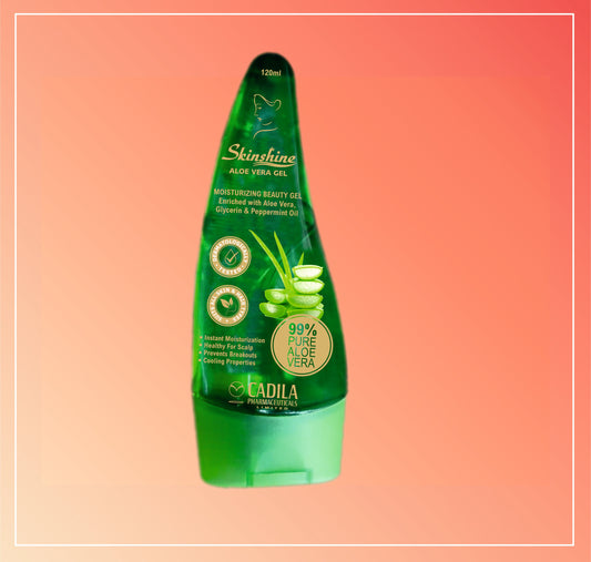SKINSHINE ALOE VERA GEL (1 x120ML ) Enriched with Aloe Vera,Glycerin,& Pippermint oil