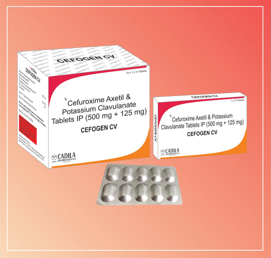 CEFOGEN CV TABLET 10X10 T (10X10 Tablet) Sefuroksim Aksetil 500 mg + Klavulanik Asit 125 mg