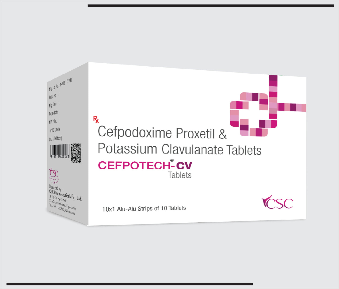 Cefpotech CV (10x1x10) Sefpodoksim 200 mg + Klavulanik Asit 125mg - CSC