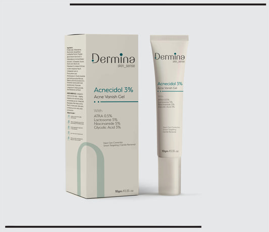 Acnecidol 3% Acne Vanish Gel  (10 gm  )ATRA 0.5%,Lactosome 5%, Niacinamide 5%, Glycolic Acid 3% by CSC