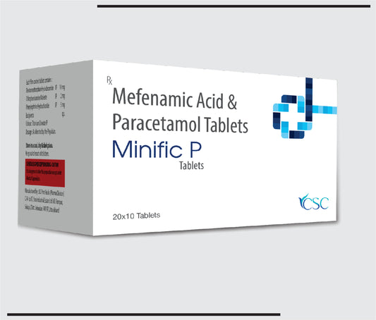 مينيفيك بي (20x10) باراسيتامول 325 ملغ + حمض الميفيناميك 500 ملغ من سي إس سي