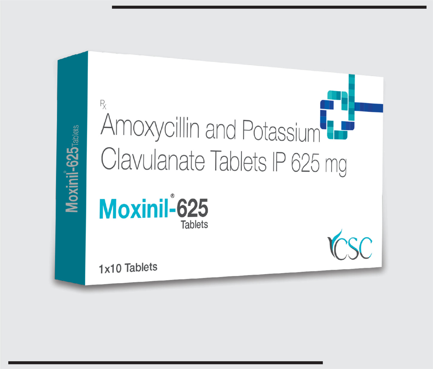 Moxinil 625  (10x1x10 )Amoxycillin 500mg + Clavulanic Acid 125mg by CSC