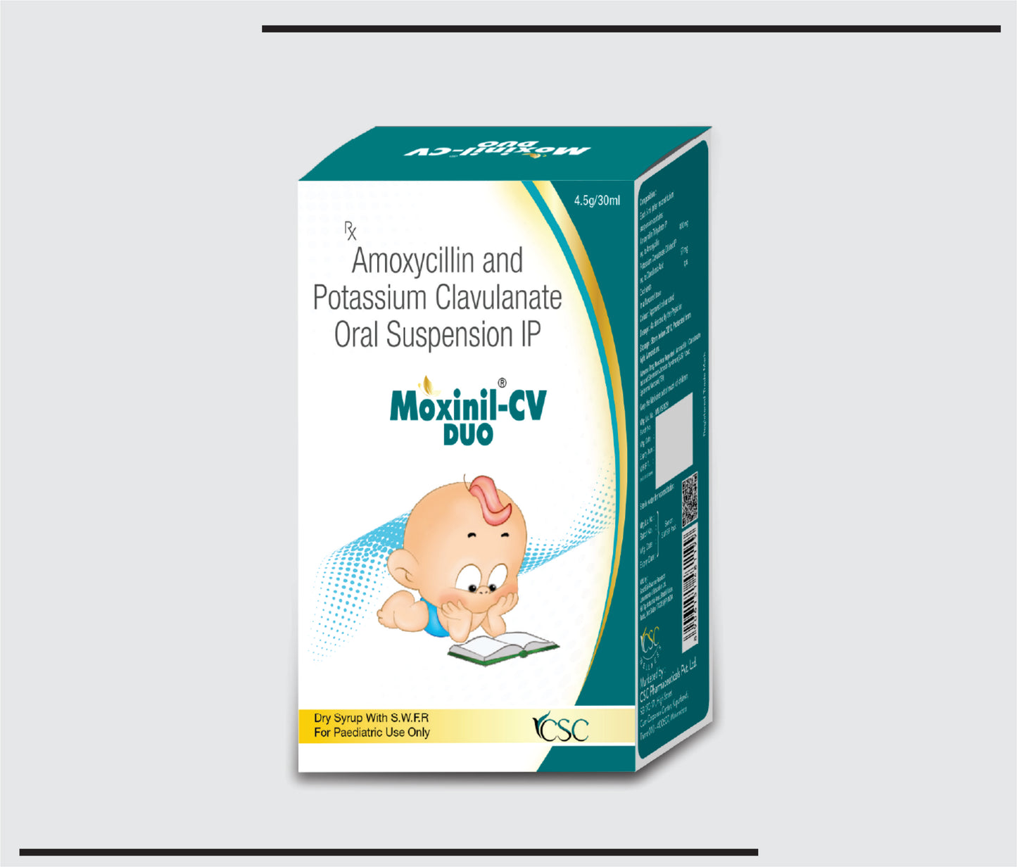 Moxinil CV Duo (30 ml  )Amoxycillian 400 mg + Clavulanic acid 57 mg  by CSC