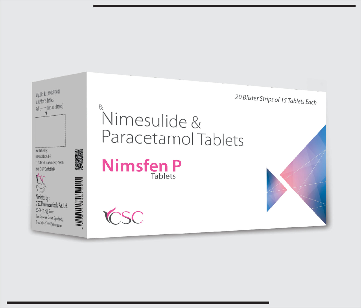 Nimsfen P  (20x15 )Nimesulide 100 mg + Paracetamol 325 mg (Bilayered) by CSC