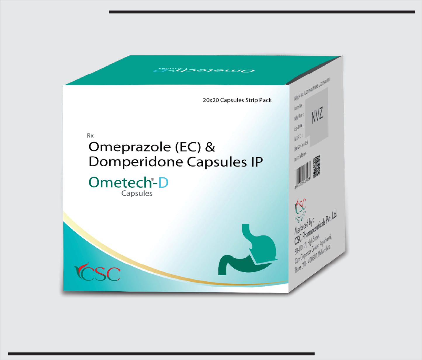 Ometech D (20x20 )Omeprazole 20 mg & Domperidone 10 mg by CSC
