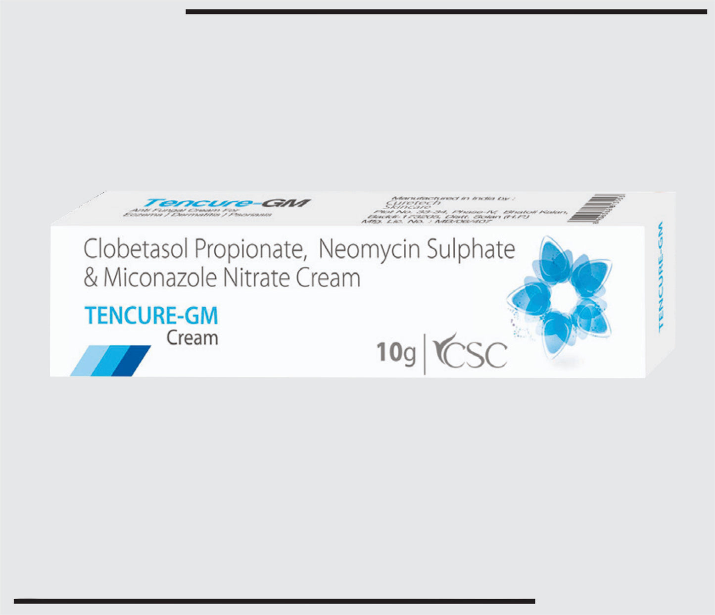 Tencure GM  (20g )Clobetasol Pro.0.05% + Neomycin Sul.0.5% + Miconazole.2%  by CSC