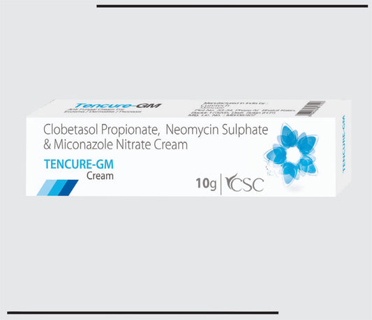 Tencure GM  (20g )Clobetasol Pro.0.05% + Neomycin Sul.0.5% + Miconazole.2%  by CSC