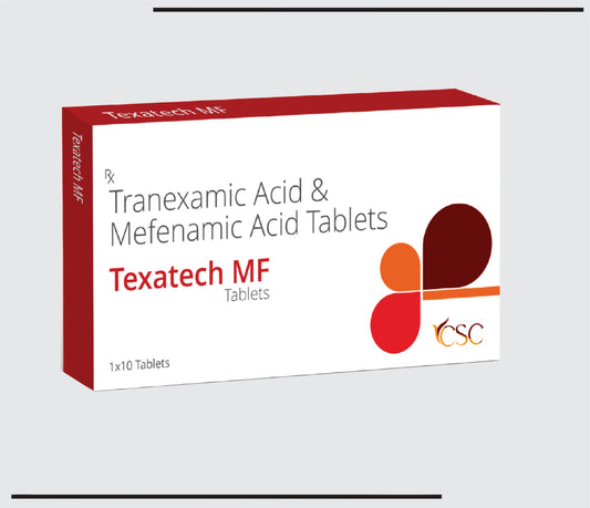 تيكساتيك إم إف (10×1×10) حمض الترانيكساميك 500 ملغ + حمض الميفيناميك 250 ملغ من سي إس سي