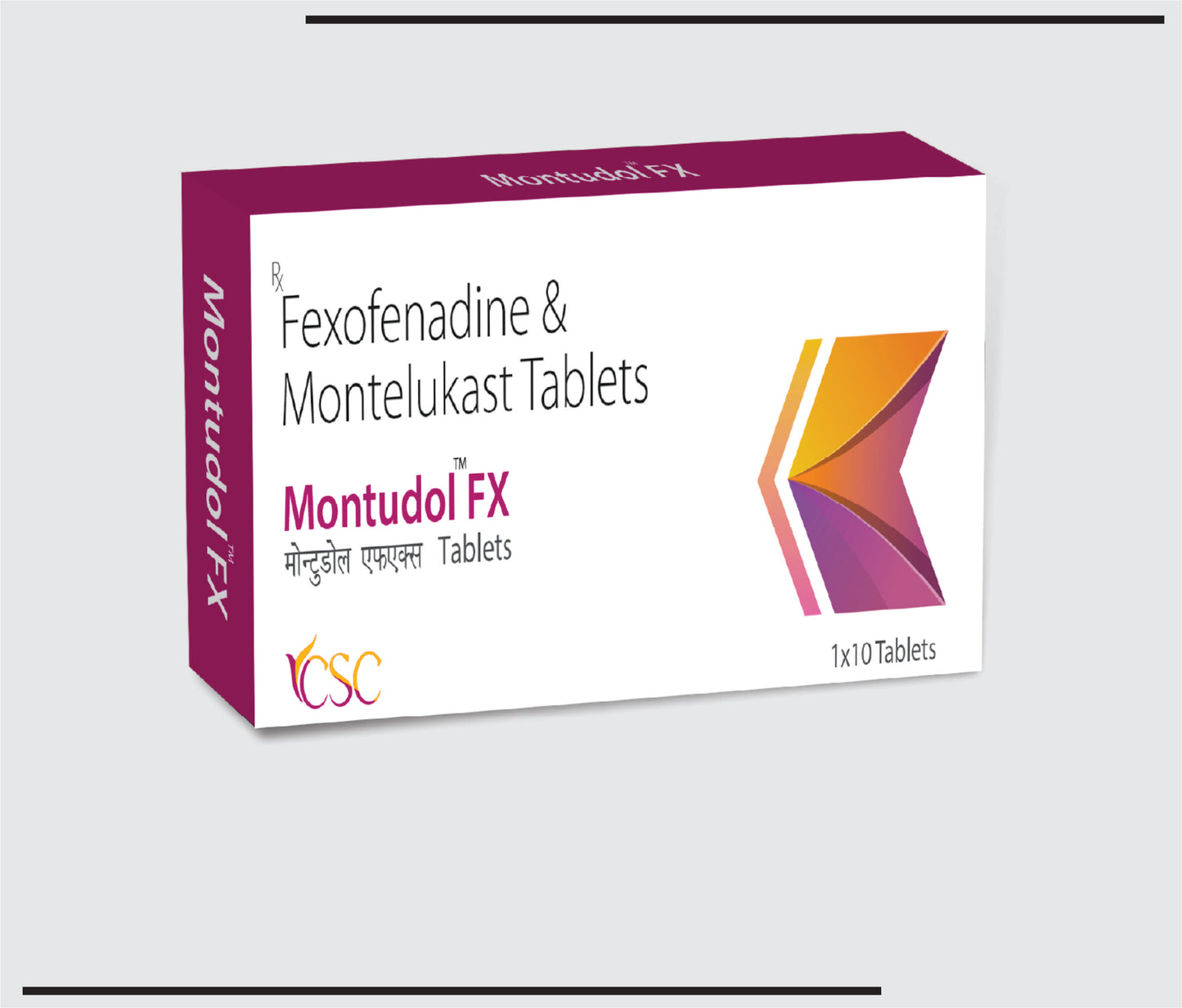 Montudol FX (10x1x10 )Fexofenadine Hydrochloride 120 mg+Montelukast Sodium 10 mg by CSC