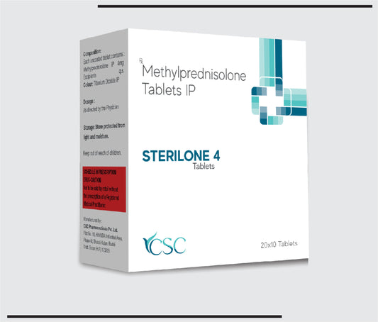 Sterilone 4 (20X10) ميثيلبريدنيزولون آي بي 4 ملجم من سي إس سي