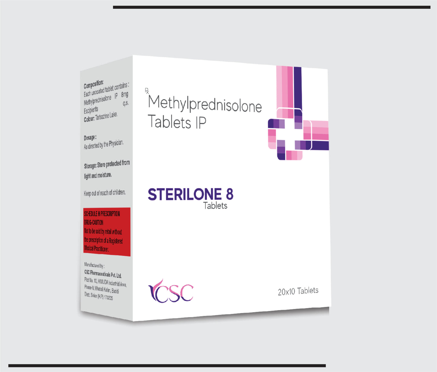 Sterilone 8 (20X10 )Methylprednisolone IP 8 mg by CSC