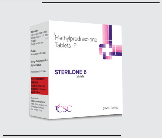 Sterilone 8 (20X10) Methylprednisolone IP 8 mg من CSC