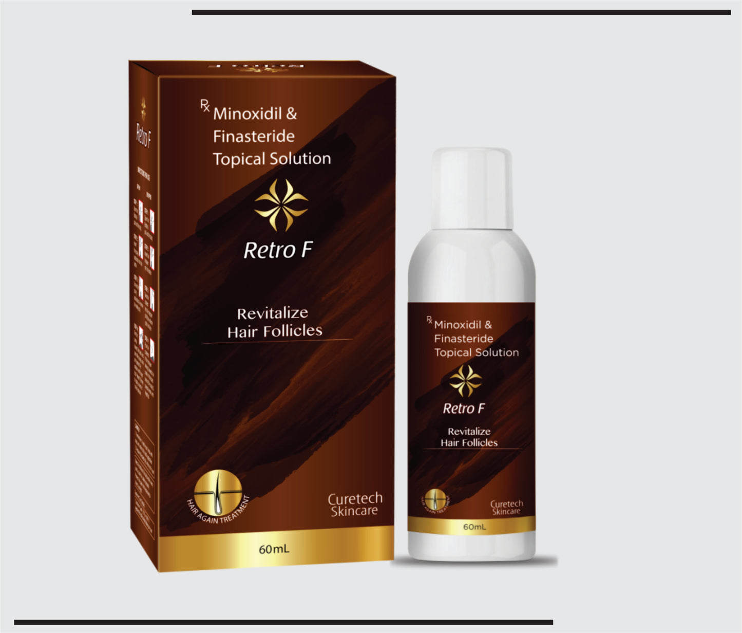 Retro F (60ml )Minoxidil Solution 5% With Finasteride 0.1% v/v by CSC