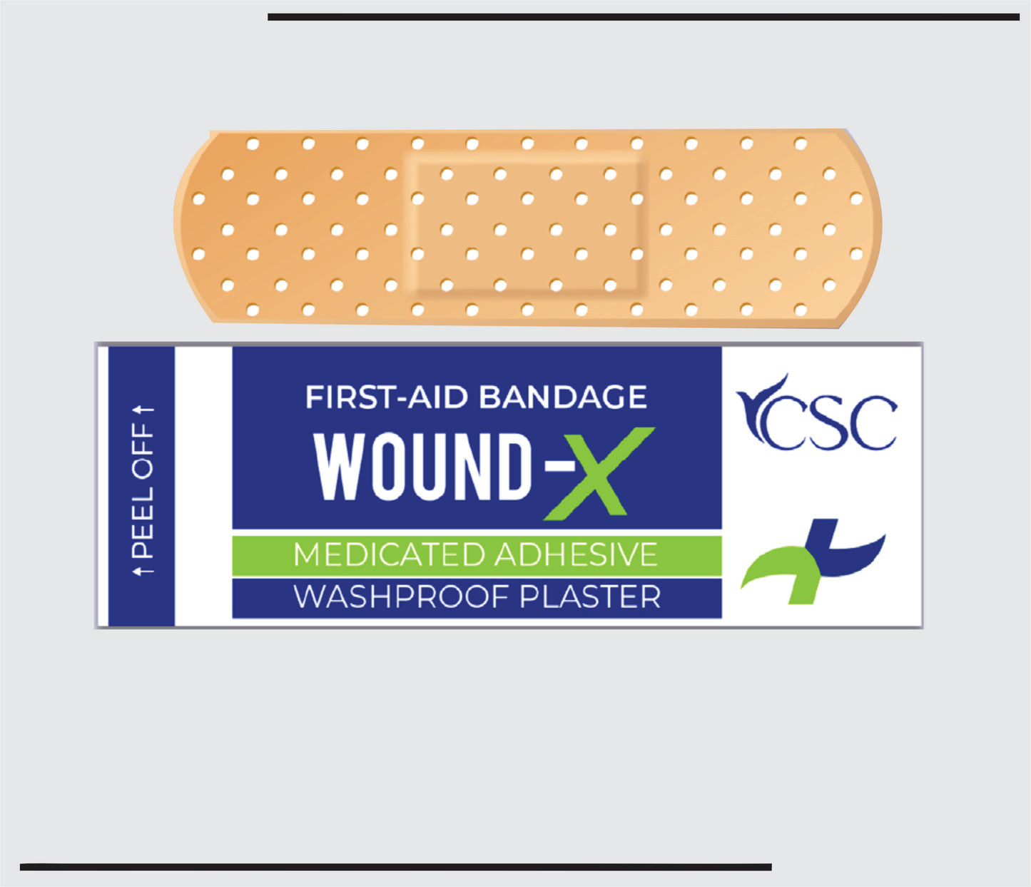Wound X Bandage (100 )First Aid Plaster (Bandage) by CSC