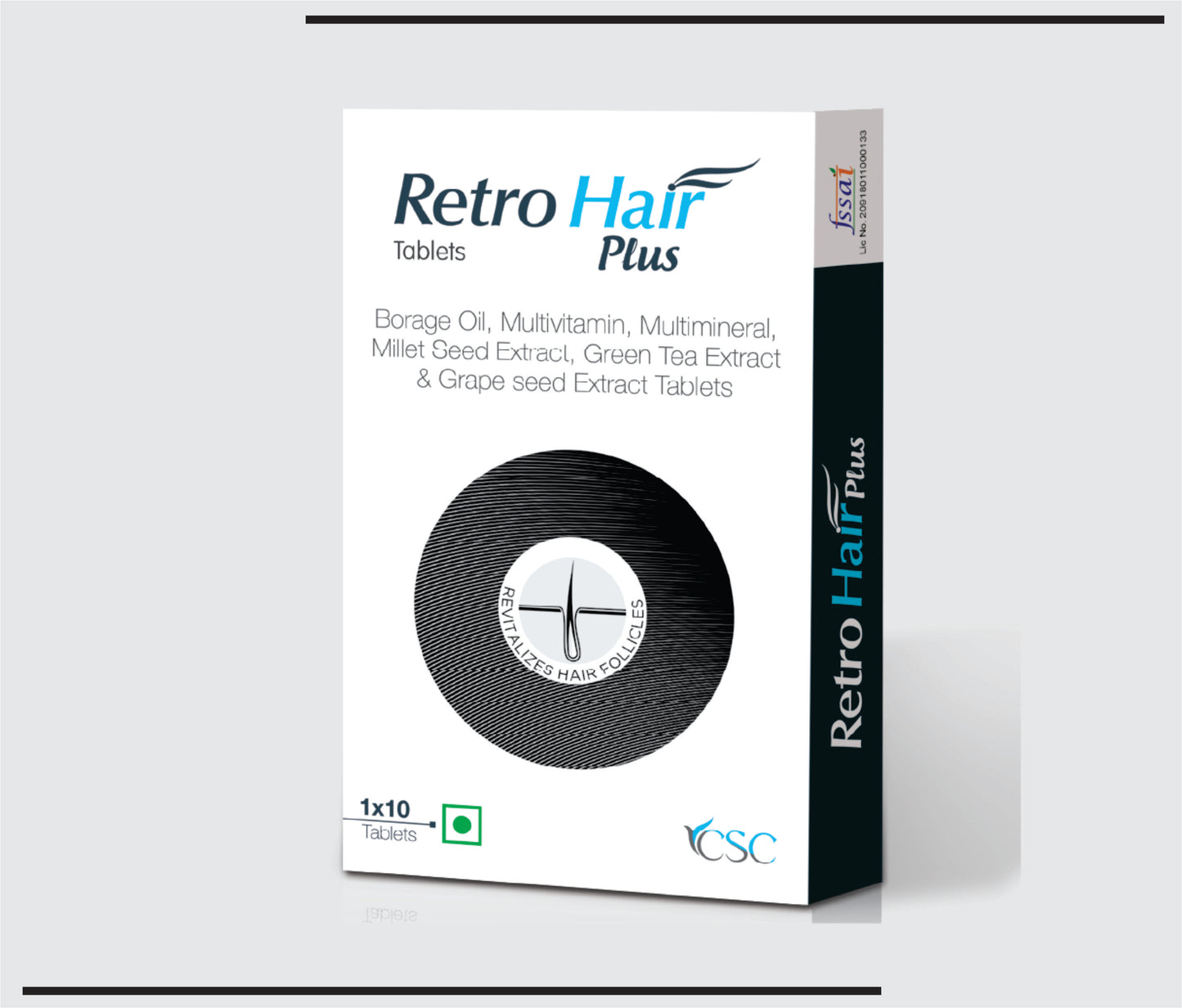 Retro Hair Plus (10x1x10 )Biotin + Borage Oil + Multivitamin + Antioxidents  by CSC